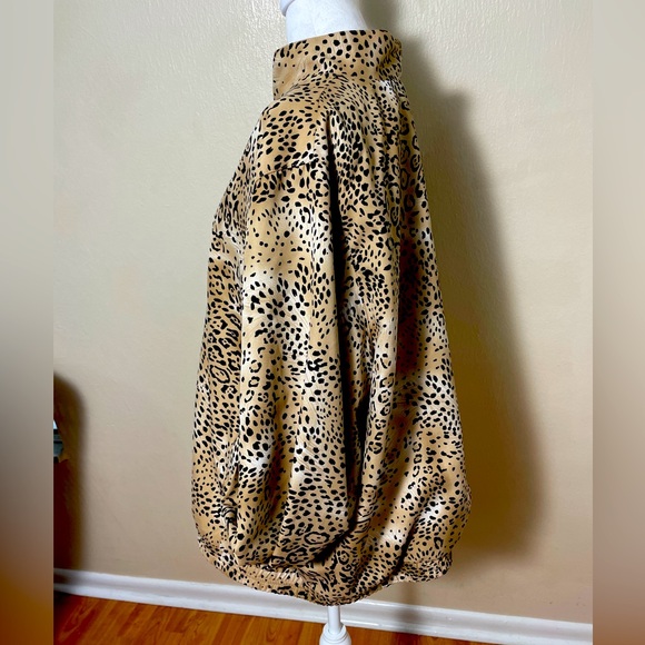 Allyson Whitmore Fall Woman Windbreaker Brown Leopard Print Jacket golf 2X - Picture 8 of 15